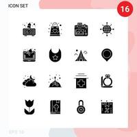 16 Creative Icons Modern Signs and Symbols of online ads camera server internet Editable Vector Design Elements