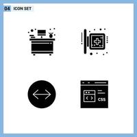 4 Creative Icons Modern Signs and Symbols of desk swipe board sign code Editable Vector Design Elements