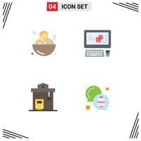 User Interface Pack of 4 Basic Flat Icons of spaghetti road integration computer process stop Editable Vector Design Elements