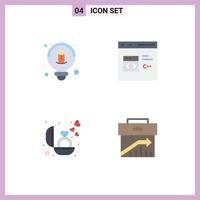 Mobile Interface Flat Icon Set of 4 Pictograms of creative ring c develop gift Editable Vector Design Elements