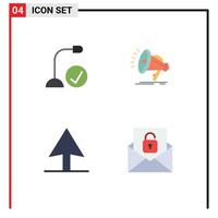 4 User Interface Flat Icon Pack of modern Signs and Symbols of computers cursor gadget loud email Editable Vector Design Elements