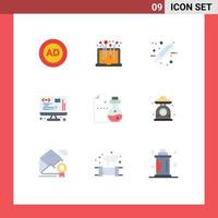 9 Universal Flat Colors Set for Web and Mobile Applications chemistry management system development test Editable Vector Design Elements