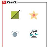 Modern Set of 4 Flat Icons Pictograph of crop watch film theatre balance Editable Vector Design Elements