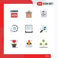 Universal Icon Symbols Group of 9 Modern Flat Colors of communication call clipboard workflow process Editable Vector Design Elements