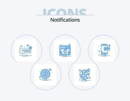 Notifications Blue Icon Pack 5 Icon Design. notification. mobile. sms. notification. activity vector