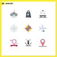 9 Creative Icons Modern Signs and Symbols of target chemistry coding molecule atom Editable Vector Design Elements