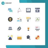 Modern Set of 16 Flat Colors and symbols such as learning diploma sound book text Editable Pack of Creative Vector Design Elements