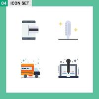 4 Universal Flat Icons Set for Web and Mobile Applications commerce hosting online fever web Editable Vector Design Elements