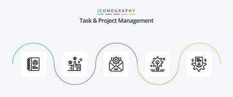 Task And Project Management Line 5 Icon Pack Including setting . idea. gear . vector