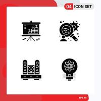 Modern Set of Solid Glyphs Pictograph of analysis home graph finance analysis speaker Editable Vector Design Elements