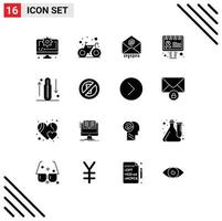 16 Creative Icons Modern Signs and Symbols of drop sign e awareness advertisement Editable Vector Design Elements