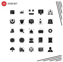 Pictogram Set of 25 Simple Solid Glyphs of assignment online swiss ecommerce japanese food Editable Vector Design Elements