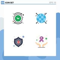 Editable Vector Line Pack of 4 Simple Flat Icons of backward antivirus reverse focus protect Editable Vector Design Elements