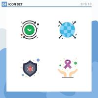 Editable Vector Line Pack of 4 Simple Flat Icons of backward antivirus reverse focus protect Editable Vector Design Elements