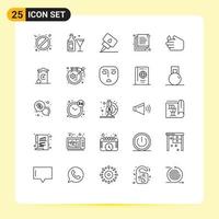 Set of 25 Modern UI Icons Symbols Signs for bin soap mechanic hand duplicate Editable Vector Design Elements