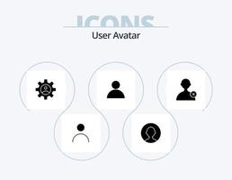 usuario glifo icono paquete 5 5 icono diseño. . hombre. control S. borrar. avatar vector