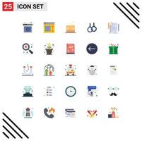 25 Universal Flat Color Signs Symbols of coding healthcare tool sport athletic Editable Vector Design Elements