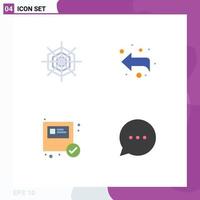 Universal Icon Symbols Group of 4 Modern Flat Icons of halloween shopping arrow box chat Editable Vector Design Elements