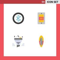 Group of 4 Modern Flat Icons Set for bluetooth funnel network sun tool Editable Vector Design Elements