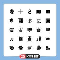 25 Thematic Vector Solid Glyphs and Editable Symbols of kit devices th ui image Editable Vector Design Elements