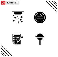 4 4 creativo íconos moderno señales y símbolos de sacacorchos color llenar hotel Cubeta chupa editable vector diseño elementos