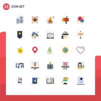 Set of 25 Modern UI Icons Symbols Signs for star postoffice server mail box mail Editable Vector Design Elements