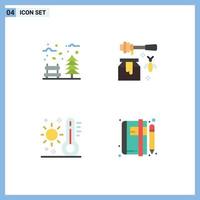 4 Creative Icons Modern Signs and Symbols of autumn celsius tree honey summer Editable Vector Design Elements