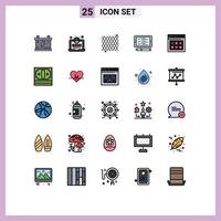 Set of 25 Modern UI Icons Symbols Signs for web page web decoration shopping cell Editable Vector Design Elements