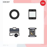 Set of 4 Modern UI Icons Symbols Signs for gasket set computers hardware tools Editable Vector Design Elements