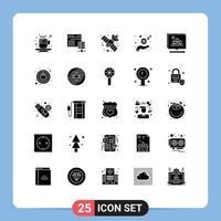 User Interface Pack of 25 Basic Solid Glyphs of argument cash web money hand Editable Vector Design Elements