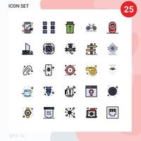 Modern Set of 25 Filled line Flat Colors and symbols such as girl baby gesture sport movement Editable Vector Design Elements