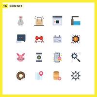 Modern Set of 16 Flat Colors and symbols such as messages chat internet water pool Editable Pack of Creative Vector Design Elements