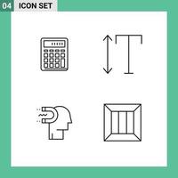 Universal Icon Symbols Group of 4 Modern Filledline Flat Colors of calculator power of influence calculate font human Editable Vector Design Elements