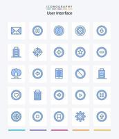 Creative User Interface 25 Blue icon pack  Such As user interface. button. time. arrow. line vector