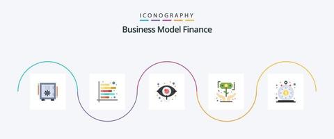 Finanzas plano 5 5 icono paquete incluso inversión. finanzas. financiero. visión. mercado vector