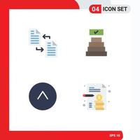 4 Flat Icon concept for Websites Mobile and Apps archive circle page check mark business Editable Vector Design Elements