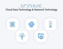 Cloud Data Technology And Network Technology Blue Icon Pack 5 Icon Design. wifi . loucked. setting . louck . cloud vector