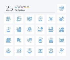 Navigation 25 Blue Color icon pack including pin. location. find. delete. monitor vector