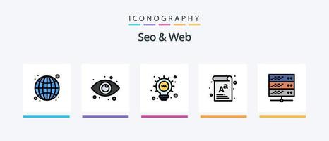 Seo and Web Line Filled 5 Icon Pack Including . user. target. Creative Icons Design vector