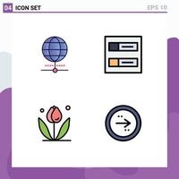 Universal Icon Symbols Group of 4 Modern Filledline Flat Colors of globe nature world profiles arrow Editable Vector Design Elements