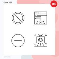 User Interface Pack of 4 Basic Filledline Flat Colors of interface delete user setting football Editable Vector Design Elements