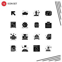 Universal Icon Symbols Group of 16 Modern Solid Glyphs of interior song golf music album Editable Vector Design Elements