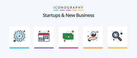 Startups And New Business Line Filled 5 Icon Pack Including planning. document. safe. workflow. planning. Creative Icons Design vector