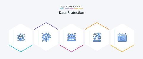 Data Protection 25 Blue icon pack including . web. regulation. programming. coding vector