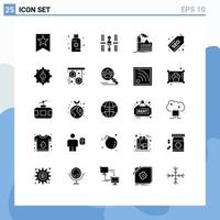 Group of 25 Modern Solid Glyphs Set for industry air complex factory space Editable Vector Design Elements