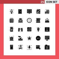 Set of 25 Modern UI Icons Symbols Signs for car presentation competition layout stadium Editable Vector Design Elements