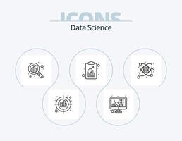 Data Science Line Icon Pack 5 Icon Design. analytics. infrastructure. data. global. connect vector