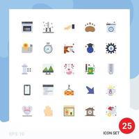 User Interface Pack of 25 Basic Flat Colors of cloud science search logo badge Editable Vector Design Elements