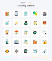 Creative Taxes 25 Flat icon pack  Such As . money. calculate. free. duty vector