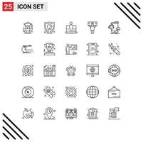 Universal Icon Symbols Group of 25 Modern Lines of marketing supporter digital support fan Editable Vector Design Elements